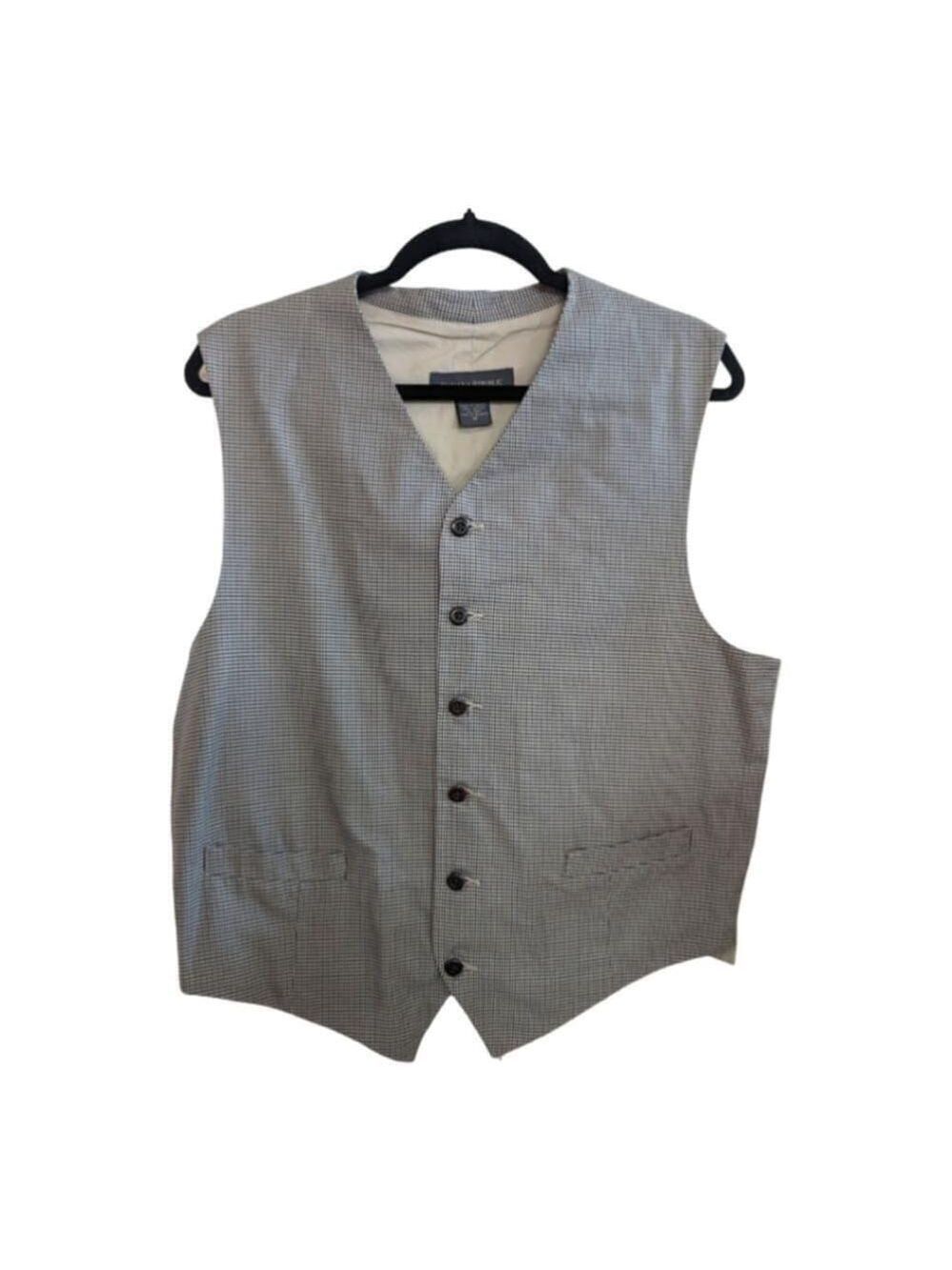 Banana Republic Houndstooth Cotton Suit Vest Size Medium EUC